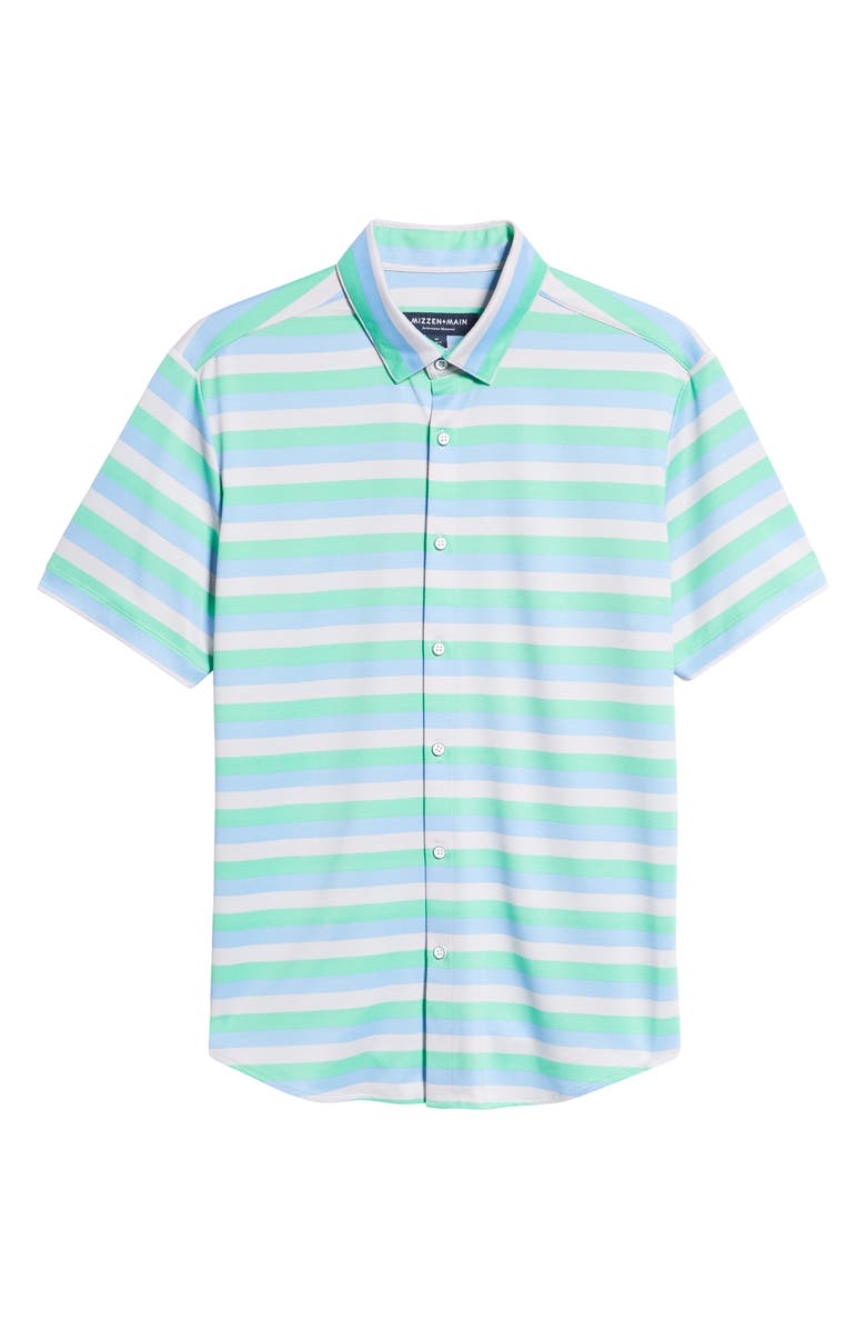 Mizzen+Main Men's Halyard Stripe Short Sleeve Stretch Button-Up Shirt, Alternate, color,