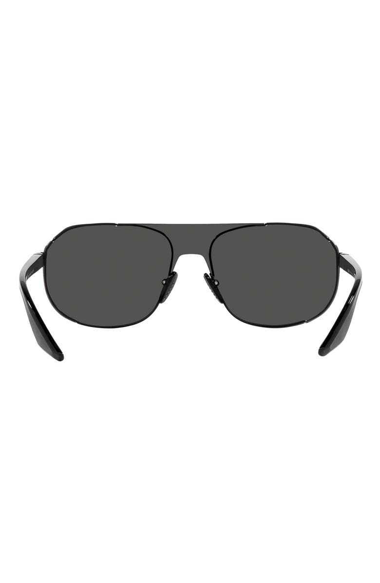 Prada Linea Rossa 140mm Rectangular Sunglasses, Alternate, color, Black