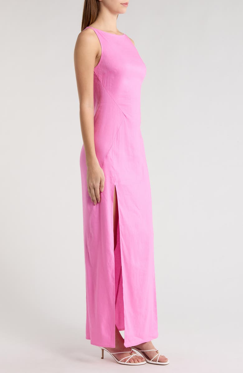 STAUD Costa Linen Blend Maxi Dress, Alternate, color, Orchid