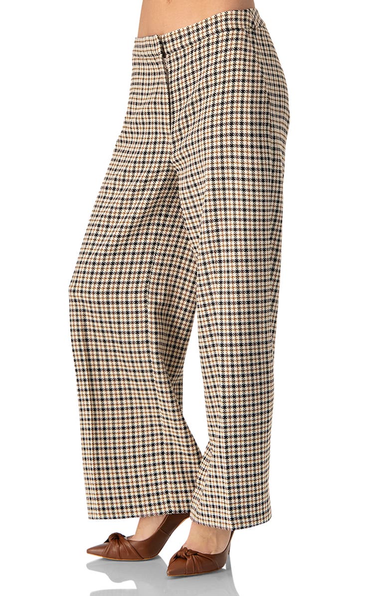 IVONNE Wide Capri check Pants with Side Pockets, Alternate, color, Beige