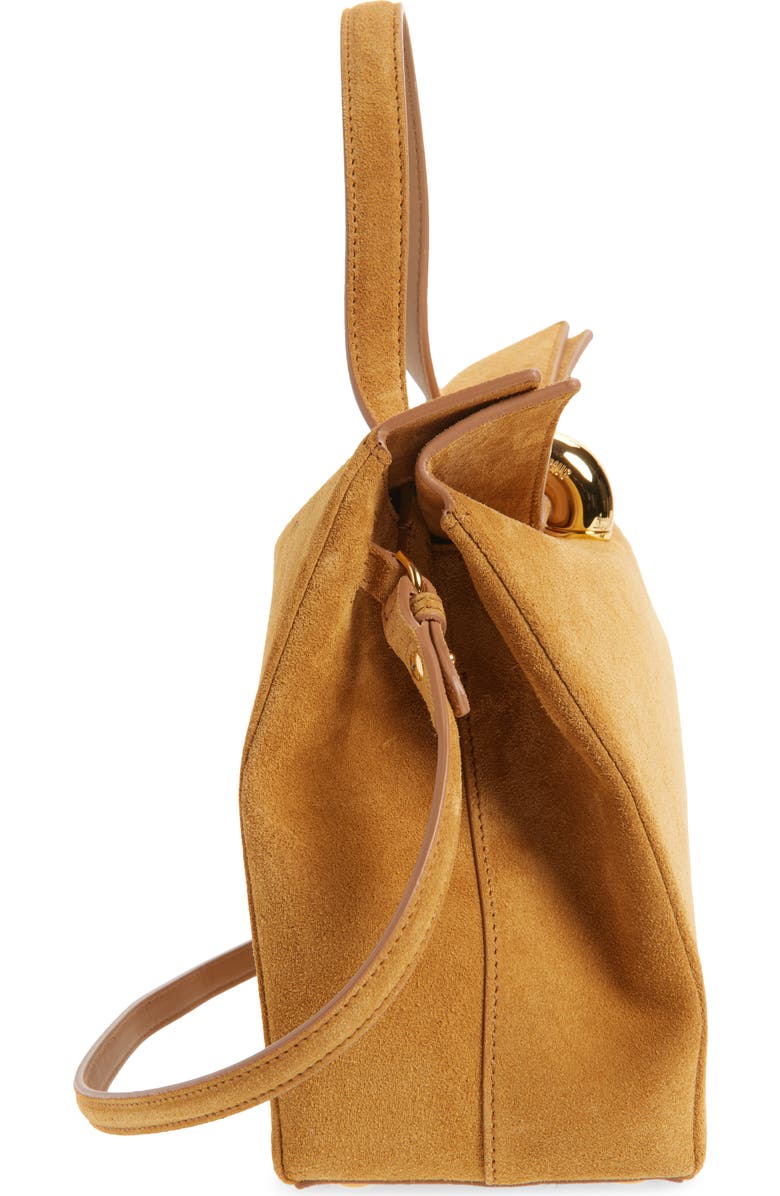Jacquemus Le Valerie Suede Top Handle Bag, Alternate, color, Camel 830