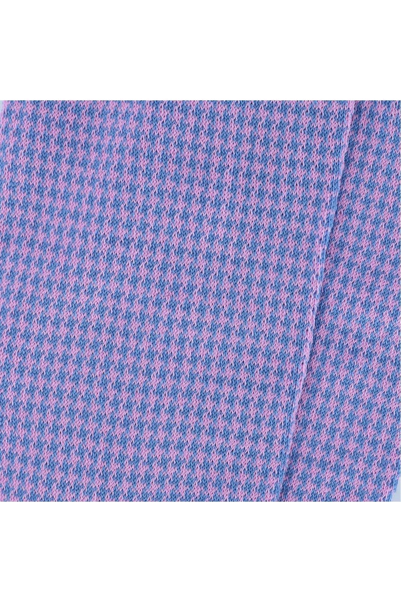 Doyle Houndstooth Design Mercerized Cotton Mid-Calf Socks, Alternate, color, Blue with Pink