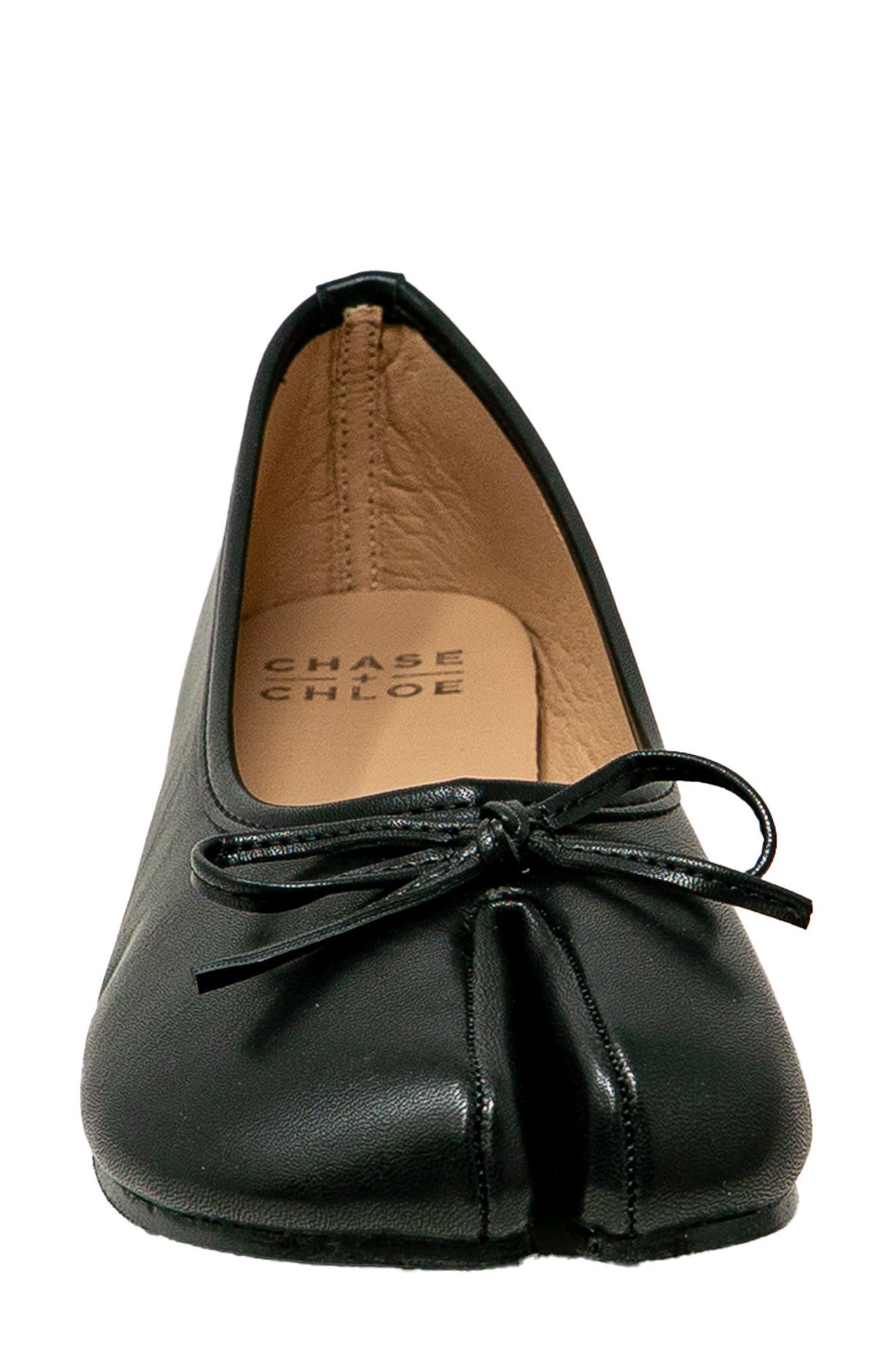 Saphira Split Toe Ballet Flat, Alternate, color, BLACK