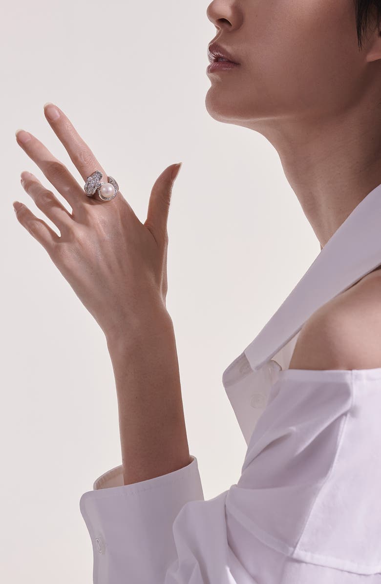 John Hardy Legends Naga Pearl Pavé Ring, Alternate, color,