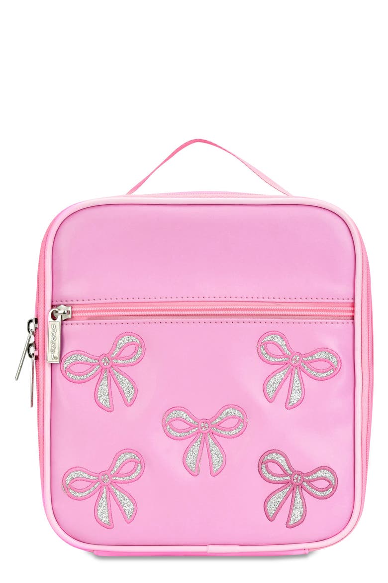 Kids' Glitter Bows Lunchbox, Main, color, PINK