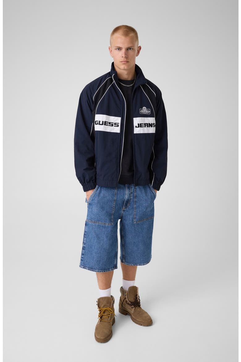 Nylon Track Jacket, Alternate, color, BLUE