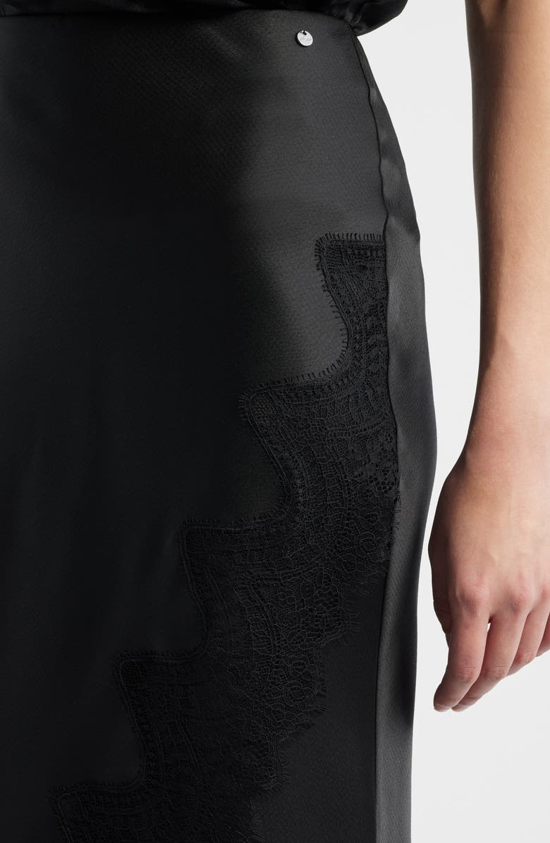 BOSS Orange Lace Trim Midi Skirt, Alternate, color, Black