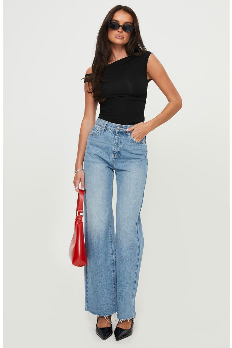 Henesey High Waist Straight Leg Jeans, Alternate, color, BLUE