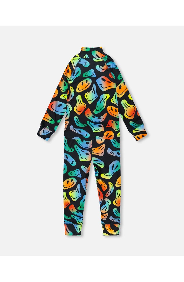Deux par Deux Boy Two-Piece Thermal Underwear Set, Alternate, color, Smiley Face Boy