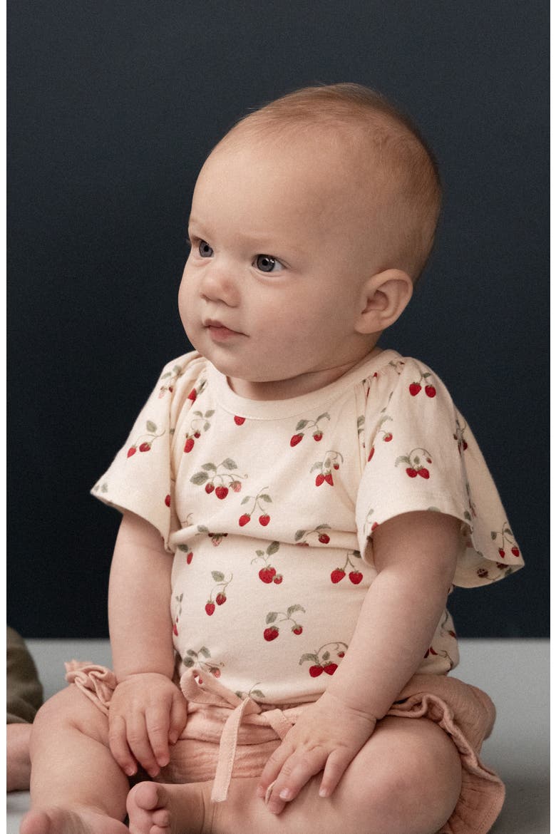 Faye Organic Cotton Bodysuit, Alternate, color, STRAWBERRY BLUSH PRI