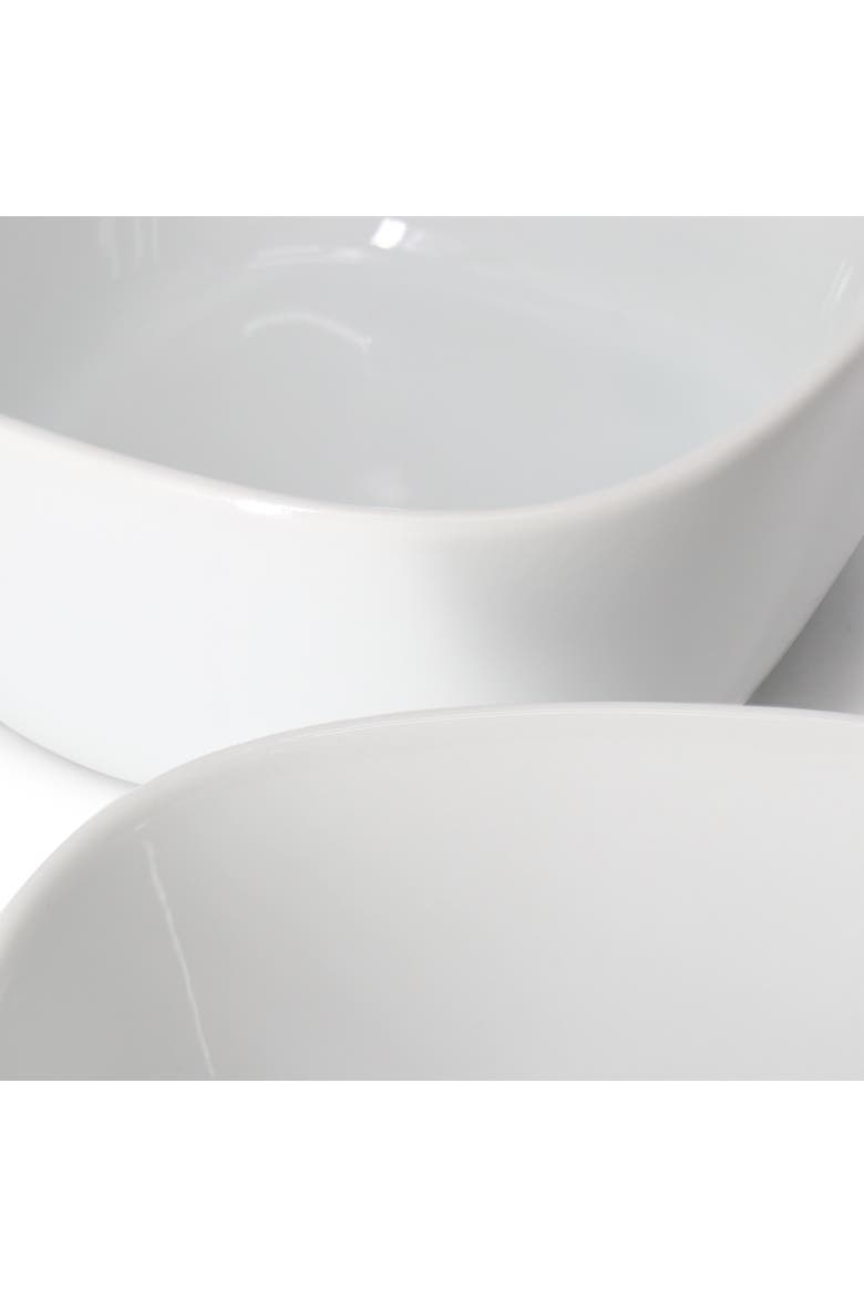 Simply White 6 Piece 6 Inch Porcelain Soft Square Cereal Bowl Set, Alternate, color, White