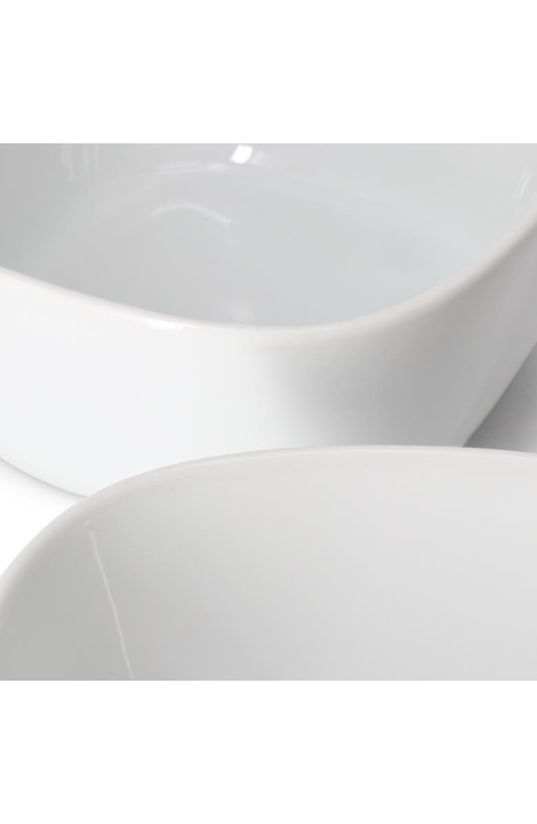 Our Table Simply White 6 Piece 6 Inch Porcelain Soft Square Cereal Bowl Set, Alternate, color, White