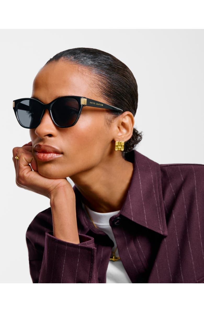 Katie Loxton Sydney Cat-Eye Sunglasses in Black, Alternate, color, Black