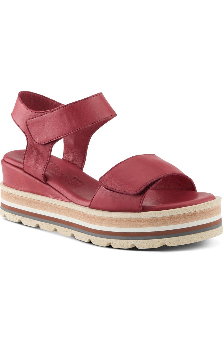 Spring Step Hileman Platform Sandal, Main, color, Dark Red