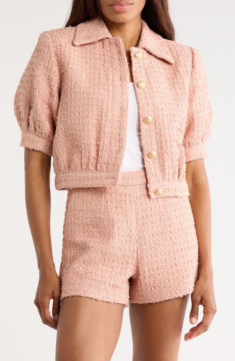 Cove Tweed Elbow Sleeve Crop Jacket