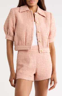 L'AGENCE Cove Tweed Elbow Sleeve Crop Jacket