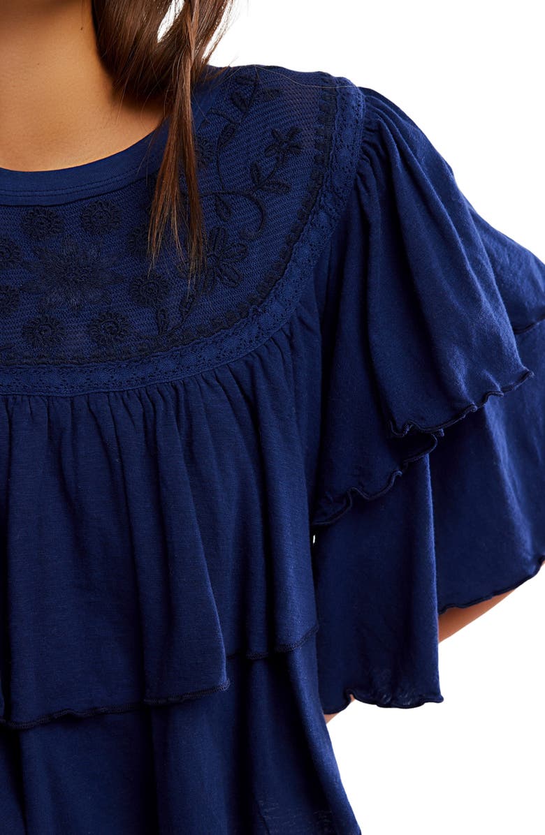 Free People Rose Party T-Shirt, Alternate, color, Peacoat