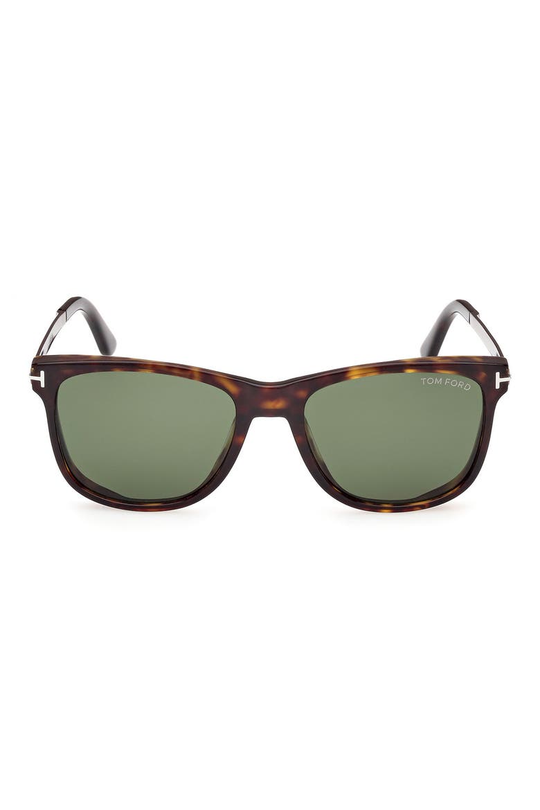53mm Square Sunglasses, Main, color, HAVANA GUNMETAL / GREEN
