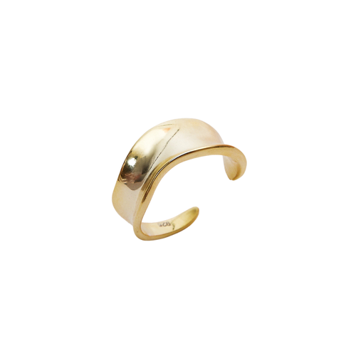 Spero London Large Contour Stack Sterling Silver Ring In Gold