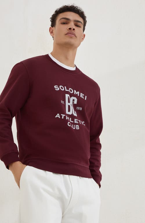 Brunello Cucinelli Maroon Techno Cotton Sweatshirt In Purple