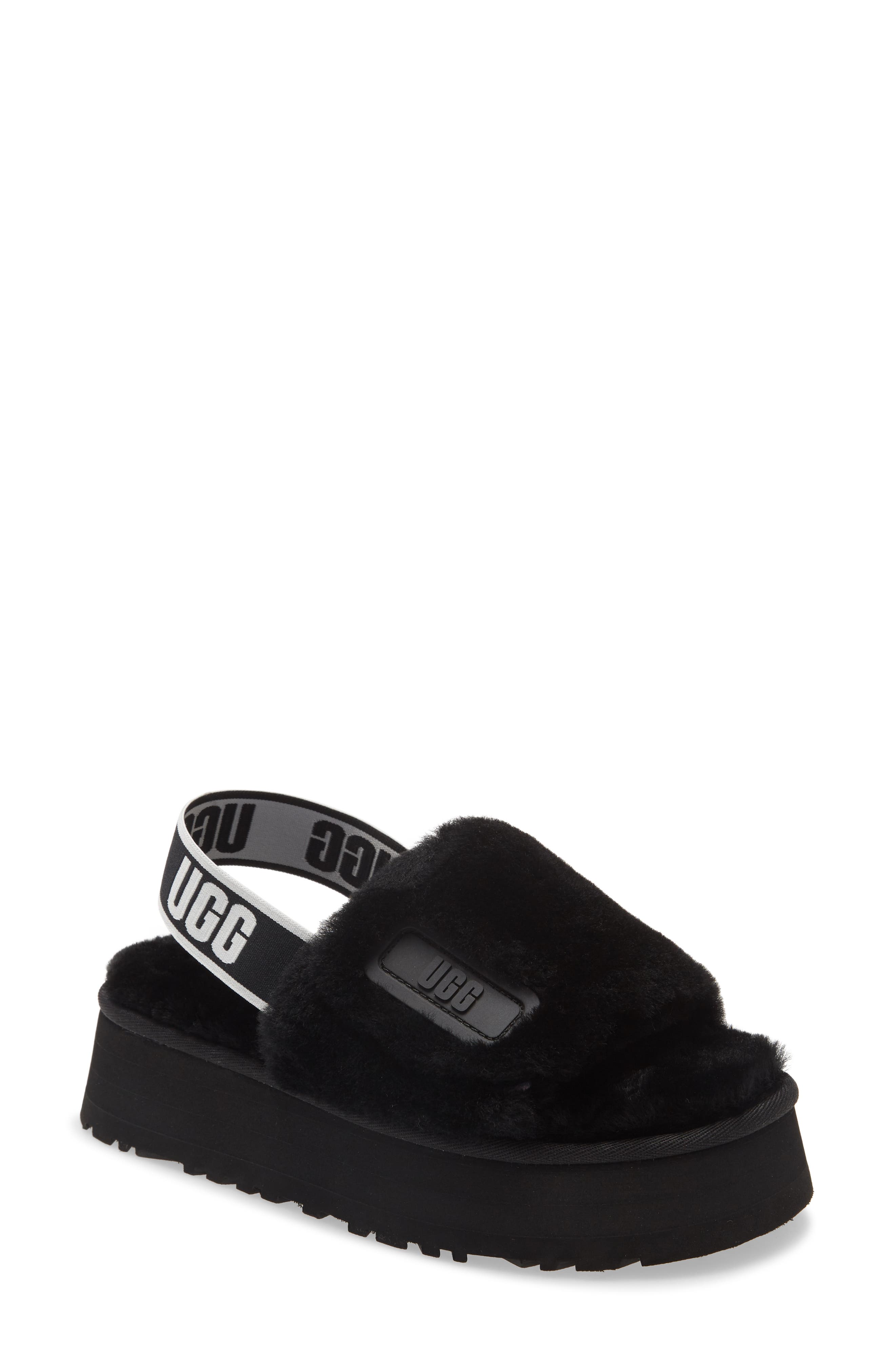 UGG<sup>®</sup> Disco Genuine Shearling Slingback Slipper, Main, color, 