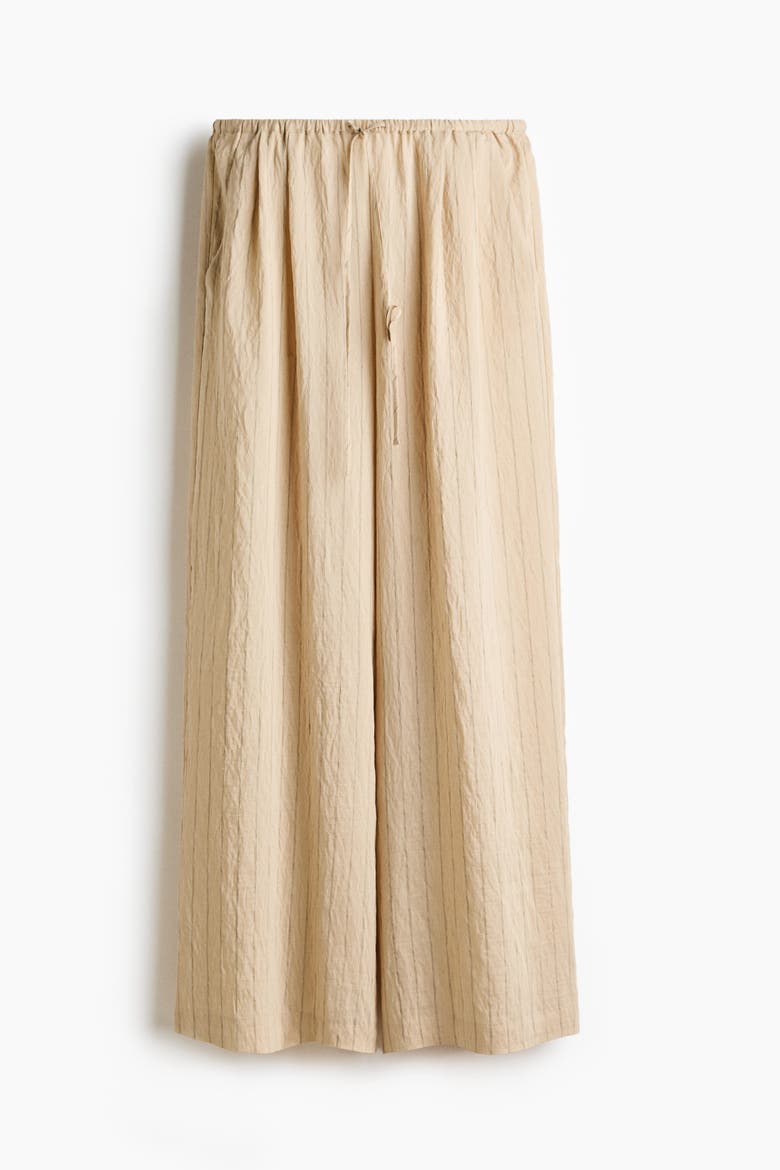 Straight Drawstring Trousers, Alternate, color, Light beige