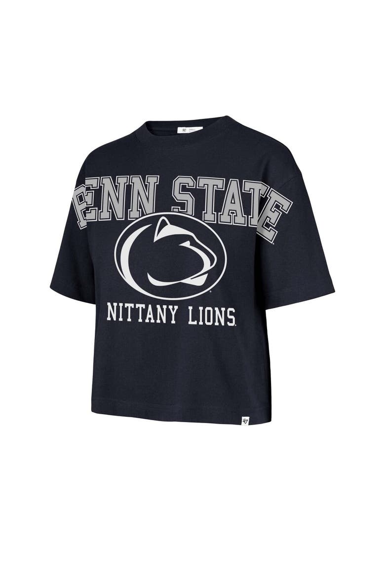 Women's '47 Navy Penn State Nittany Lions Outreach City Relaxed Cropped T-Shirt, Alternate, color, Navy