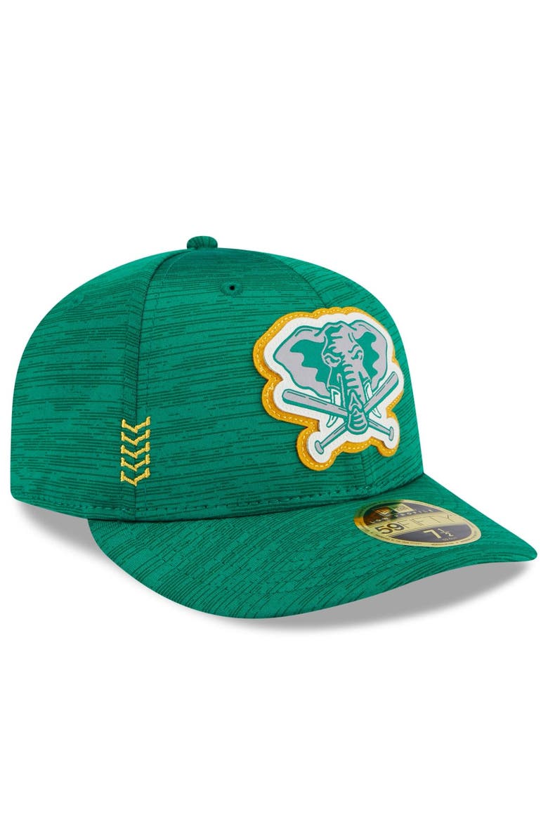 Men's New Era  Green Oakland Athletics 2024 Clubhouse Low Profile 59FIFTY Fitted Hat, Alternate, color, Green