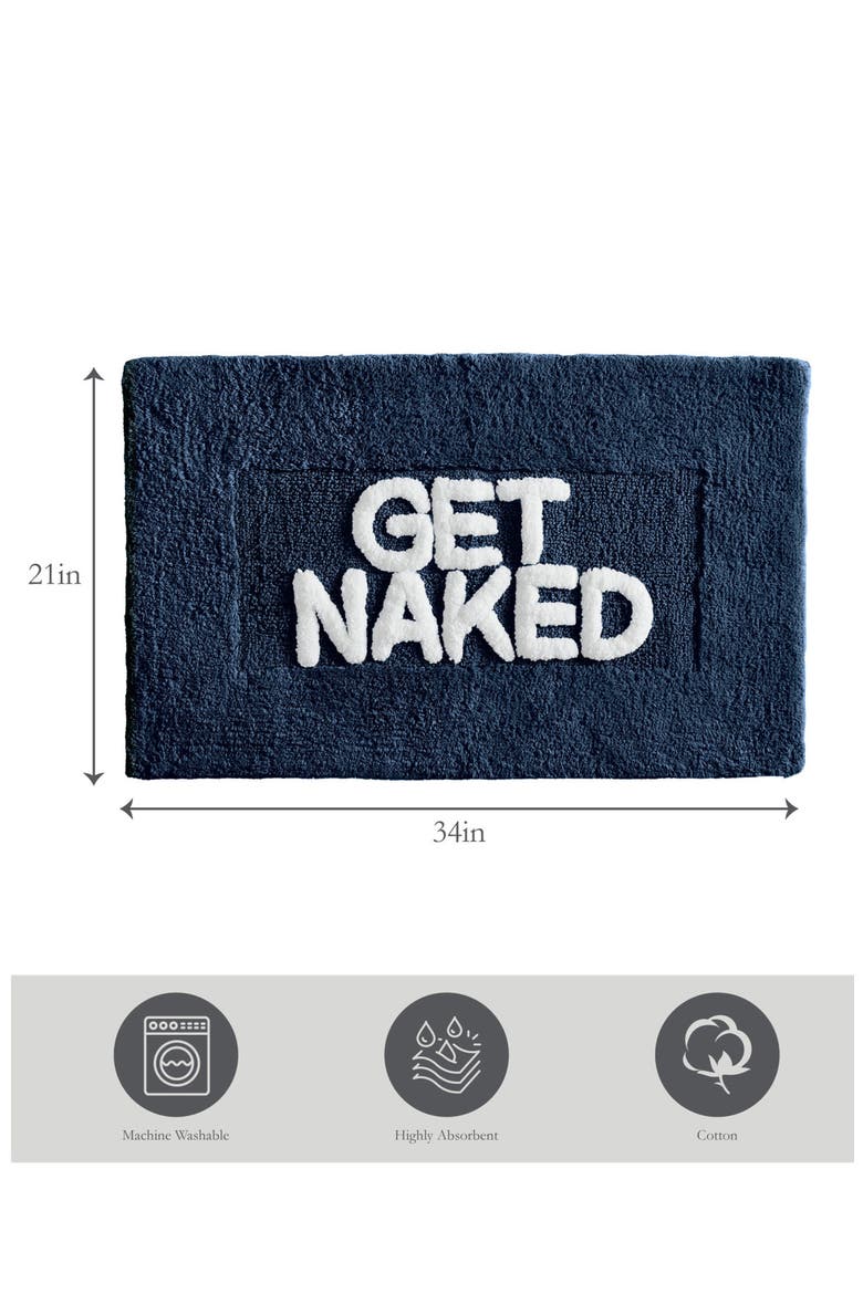 Bet Naked Bath Mat, Alternate, color, NAVY