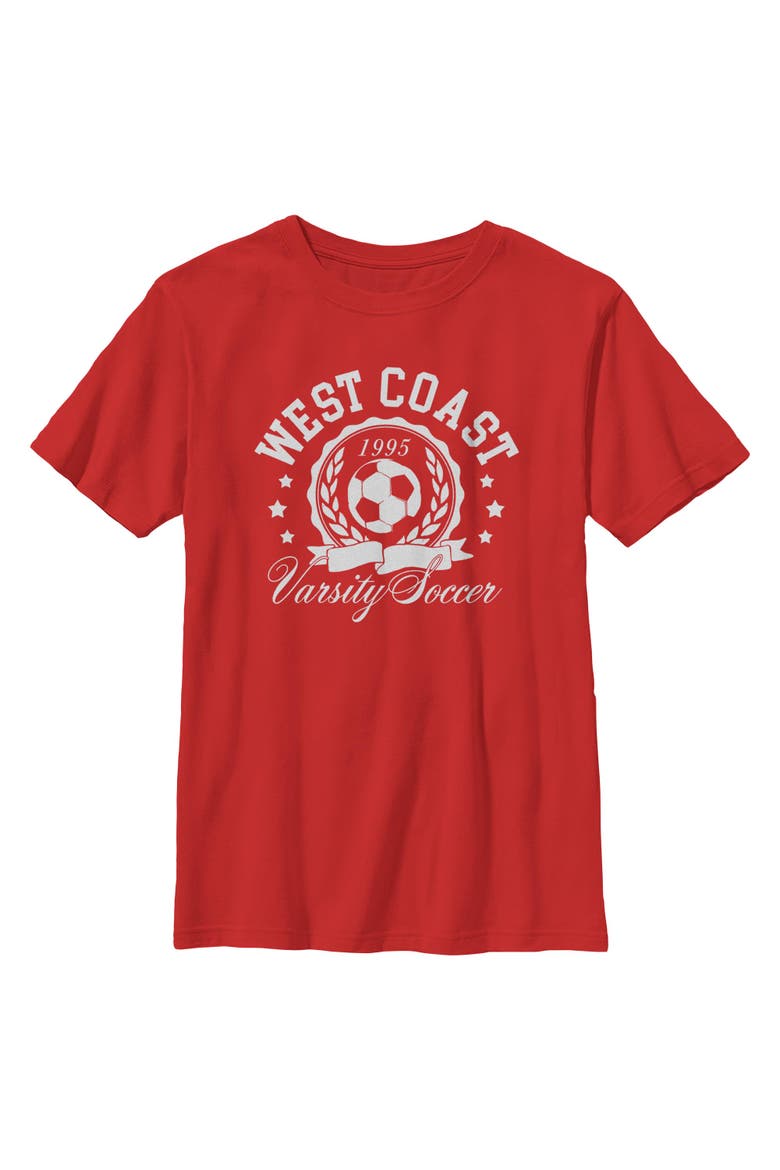 Boy's Lost Gods West Coast Varsity Soccer  Graphic T-Shirt, Main, color, Red