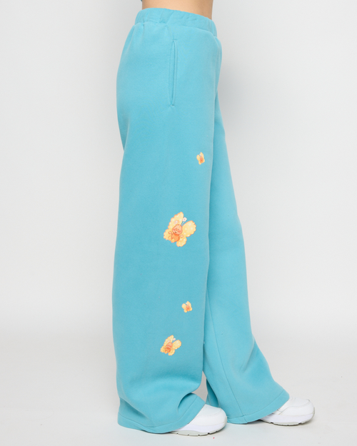 Samii Ryan Kindness Season Open Leg Sweats In Washed Blue