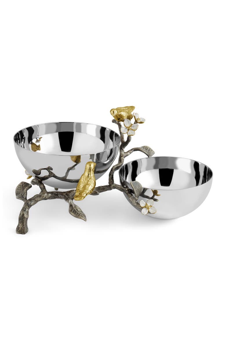 Lovebirds Double Dish, Main, color, SILVER
