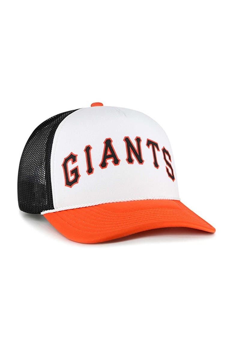 Men's '47 White San Francisco Giants Foam Front Script Trucker Snapback Hat, Alternate, color, White