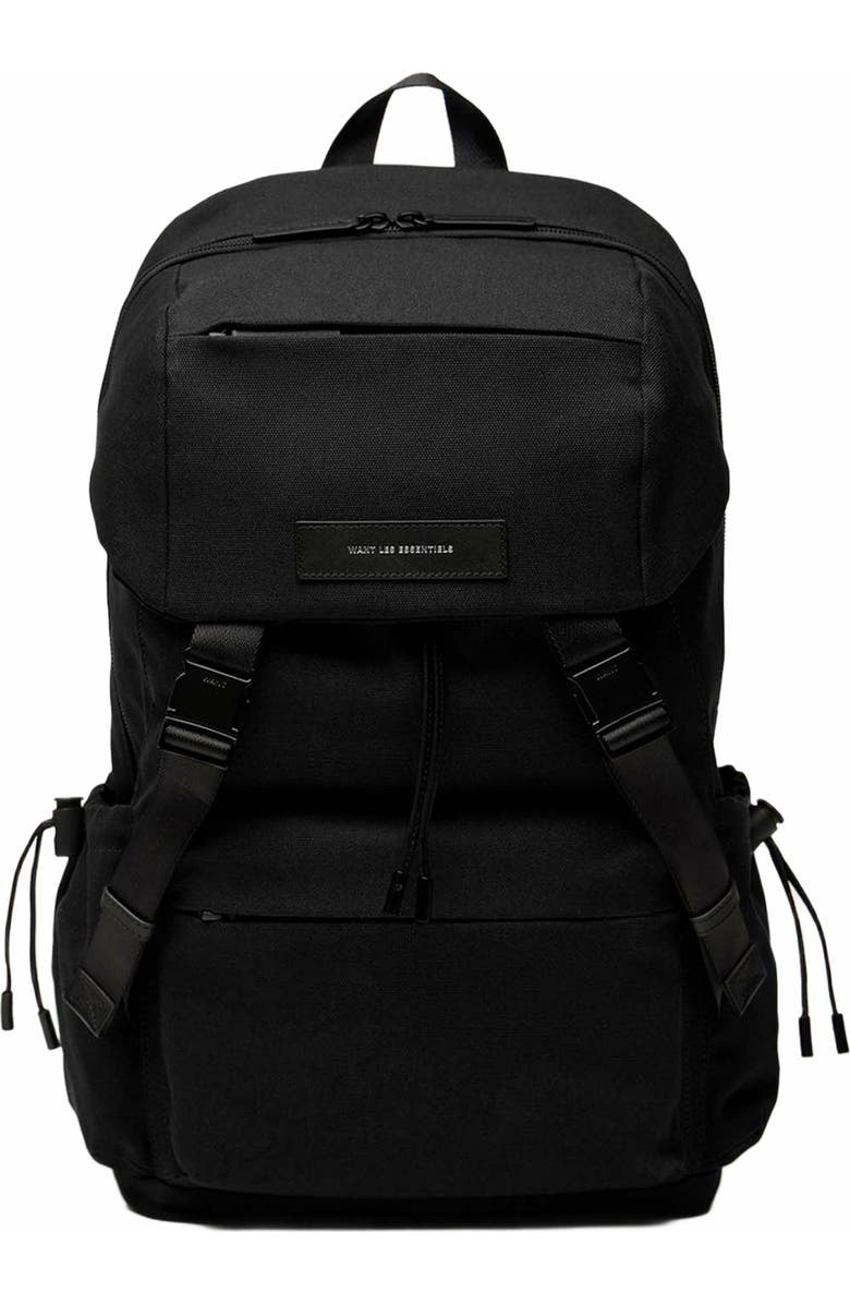 WANT Les Essentiels Bishop Organic Cotton Canvas Backpack, Main, color, Black