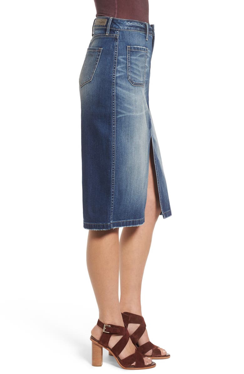 Hinge Denim Pencil Skirt, Alternate, color, 