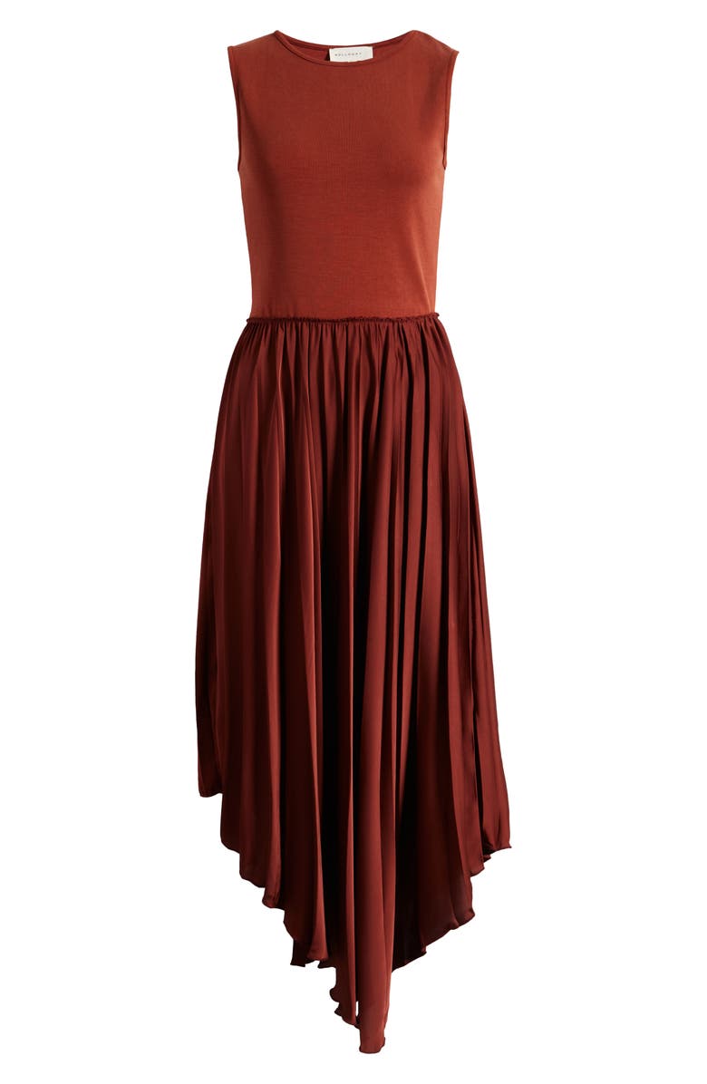 MELLODAY Mixed Media Sleeveless Asymmetric Dress, Alternate, color,