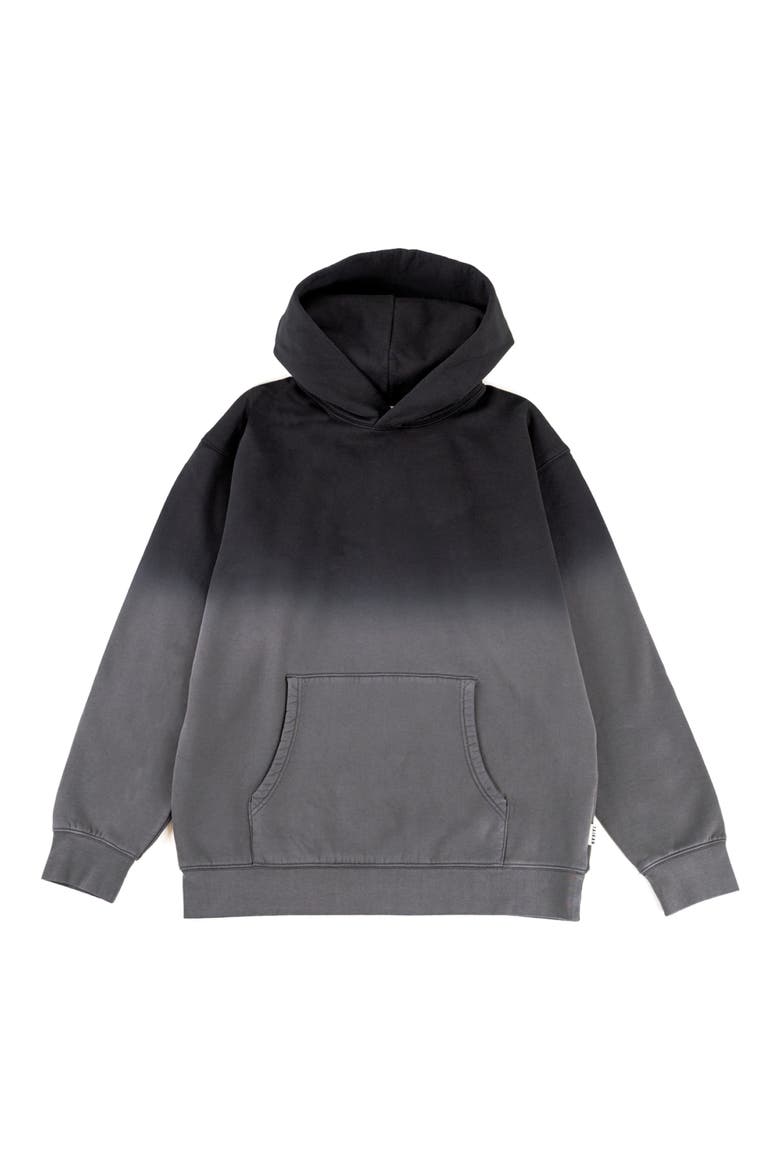 Dip Dye Cotton Hoodie, Main, color, DIP-DYE CHARCOAL/ BLACK