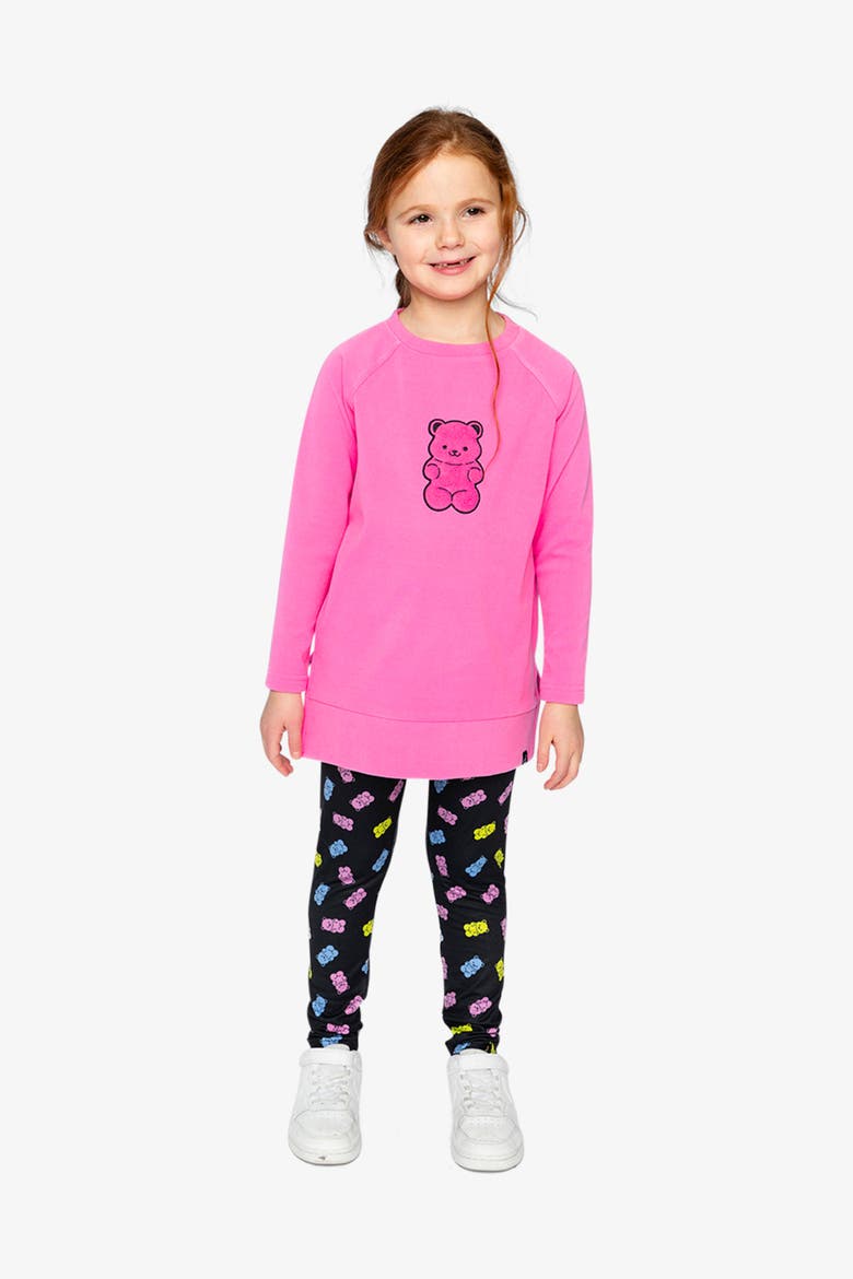 Gummy Bear Long Raglan Sleeves Relaxed Brushed Tunic Top, Alternate, color, Pink