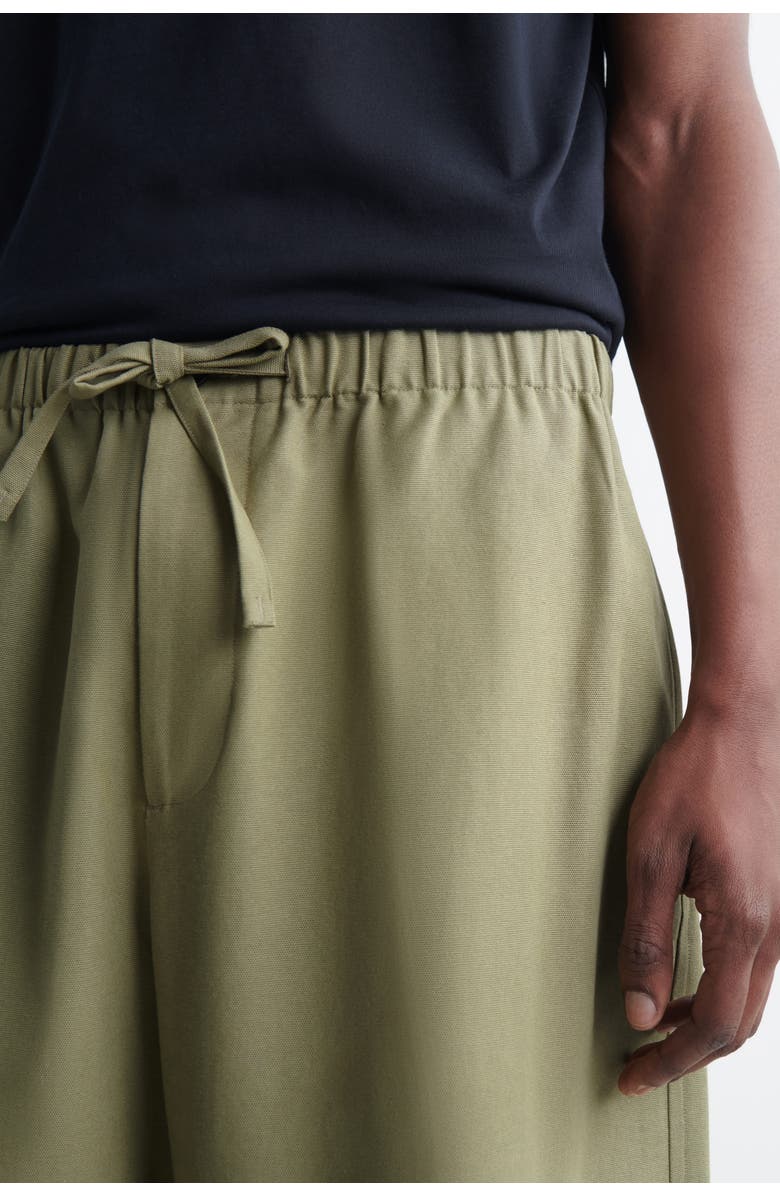 COS Barrel-Leg Drawstring Pants, Alternate, color, Khaki