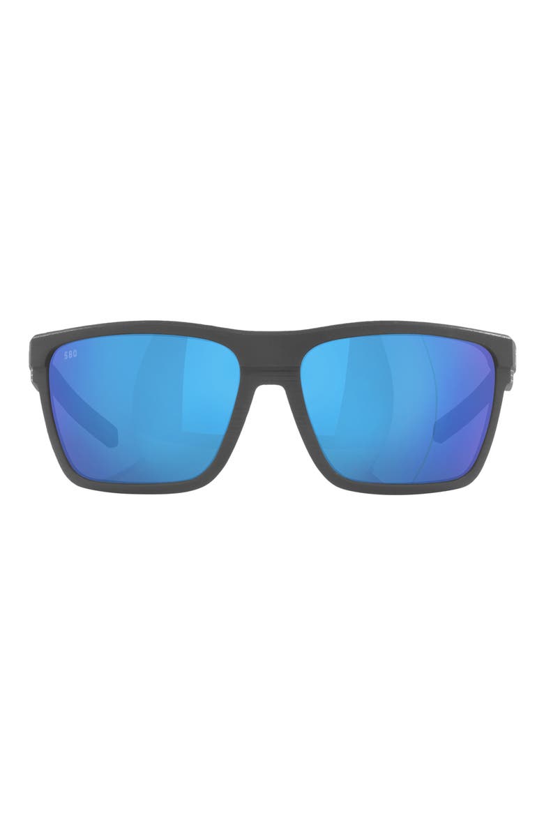 Pargo 61mm Mirrored Polarized Square Sunglasses, Main, color, DARK GREY
