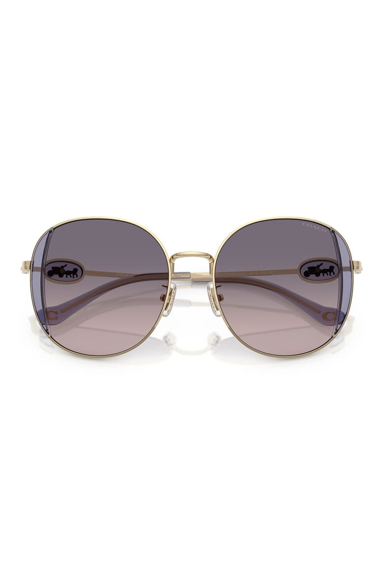 54mm Gradient Round Sunglasses, Alternate, color, GOLD
