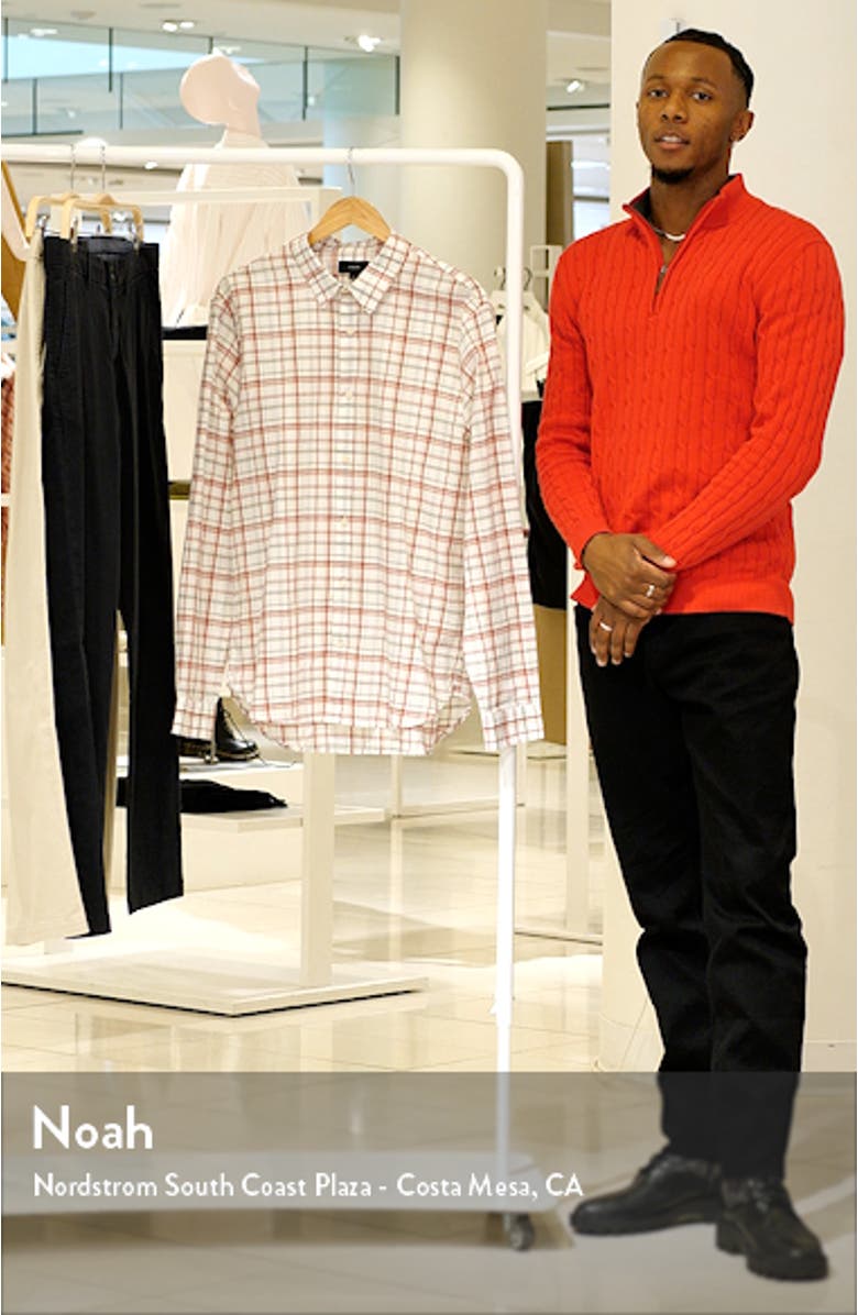 Oakmont Plaid Linen & Cotton Button-Up Shirt, sales video thumbnail