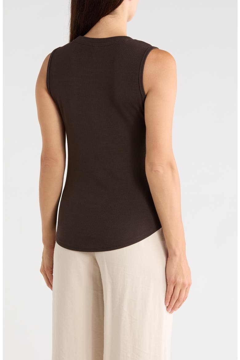 Crewneck Ribbed Tank, Alternate, color, CHOCOLATE
