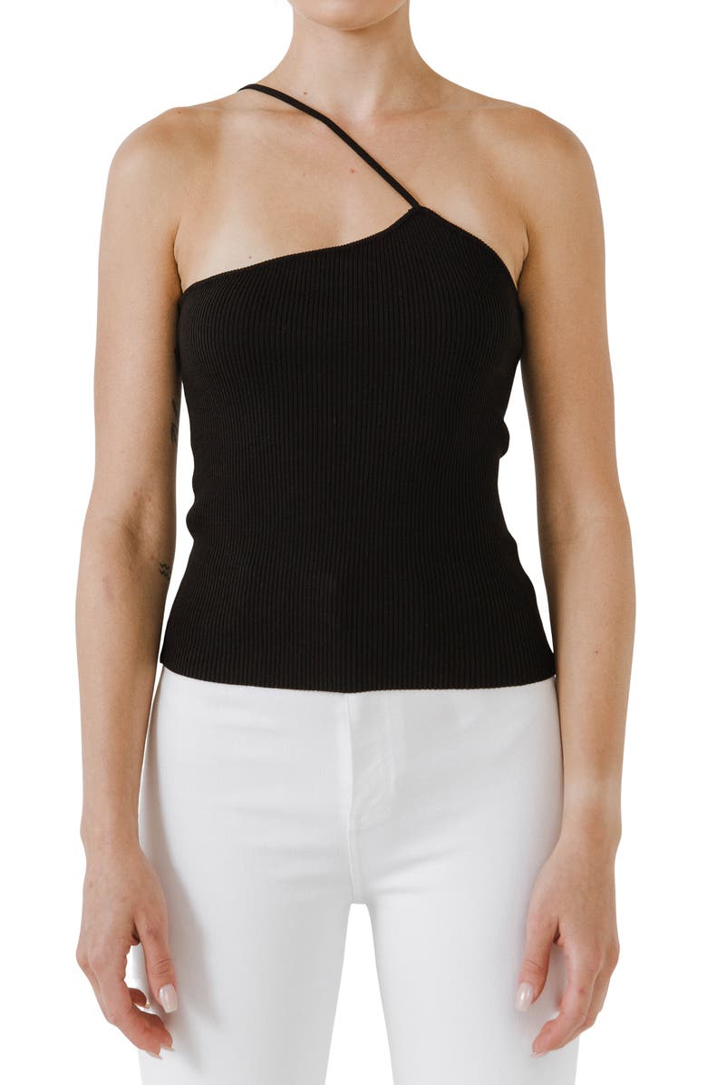 Grey Lab One-Shoulder Knit Tank, Main, color, 