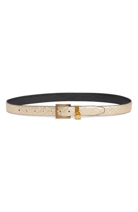 30mm Metallic Quilted Leather Belt