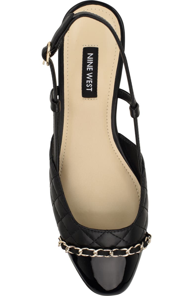 Nine West Charme Slingback Cap Toe Pump, Alternate, color, Black/ Nero/ Black