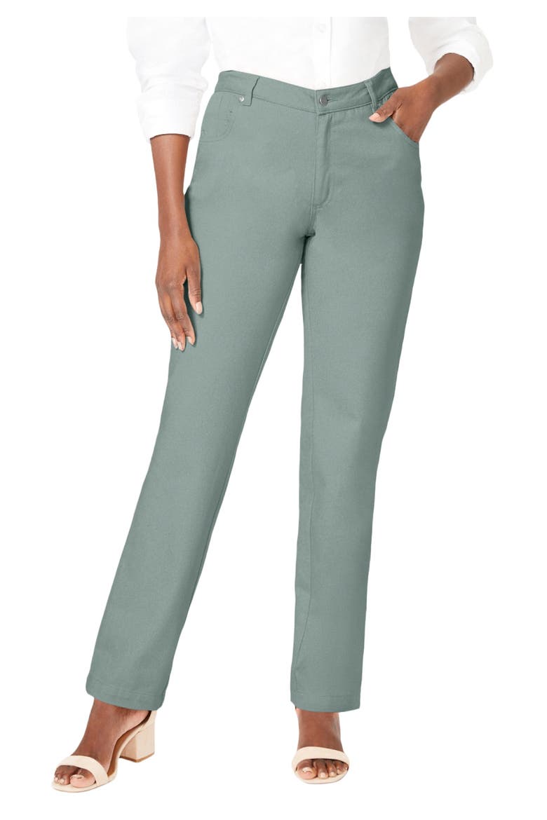 Classic Cotton Denim Straight-Leg Jean, Main, color, GREY SPRUCE