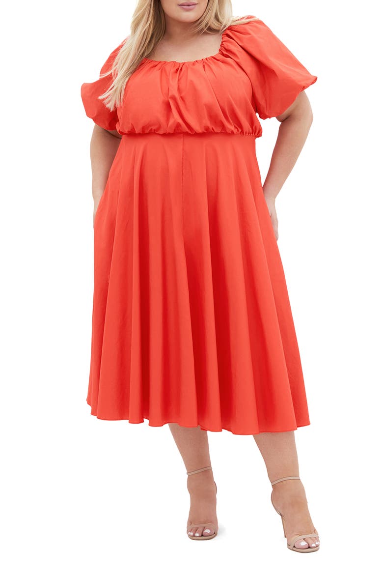 Rosabella Puff Sleeve Midi Dress video