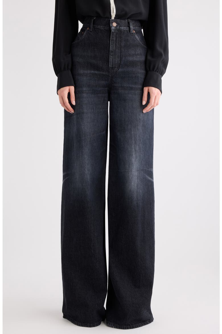High Waist Wide Leg Jeans, Main, color, ONYX BLACK