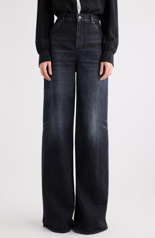 Chloé High Waist Wide Leg Jeans In Blue